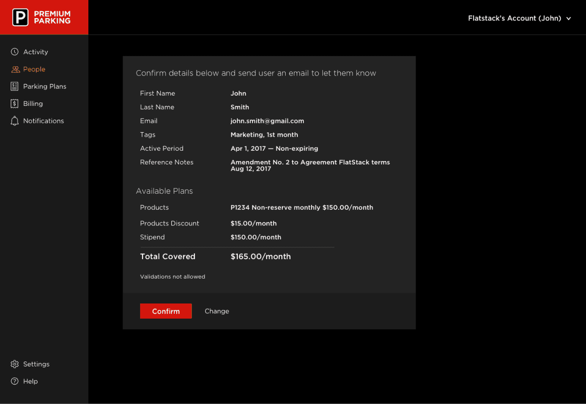 Premium Account Manager Wireframes