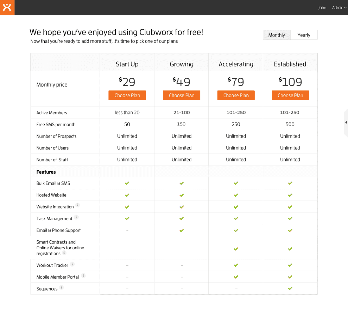 Clubworx — Trial Expired
