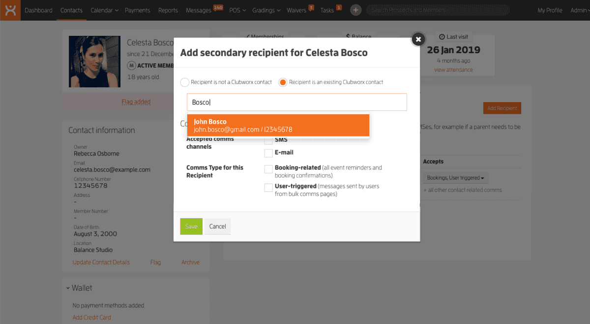 Clubworx — Connection suggest