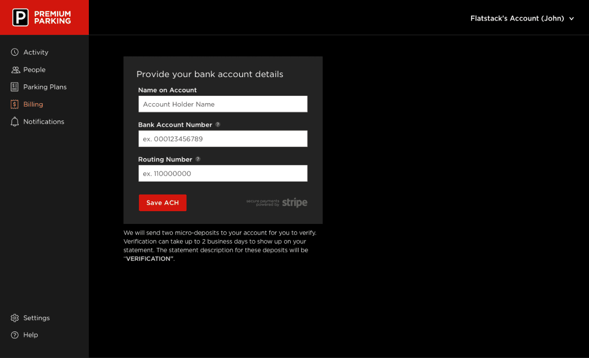Premium Account Manager Wireframes