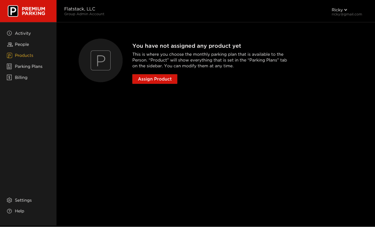Premium Account Manager Wireframes