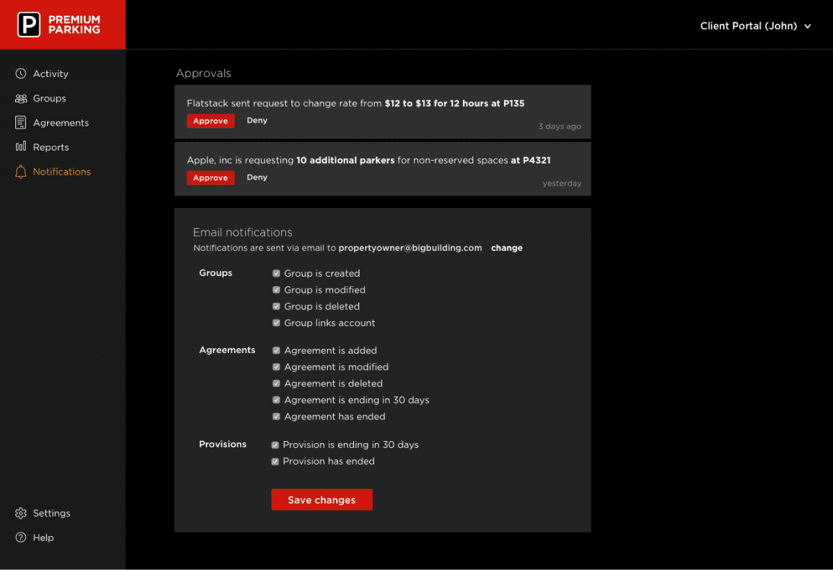 Premium Account Manager Wireframes