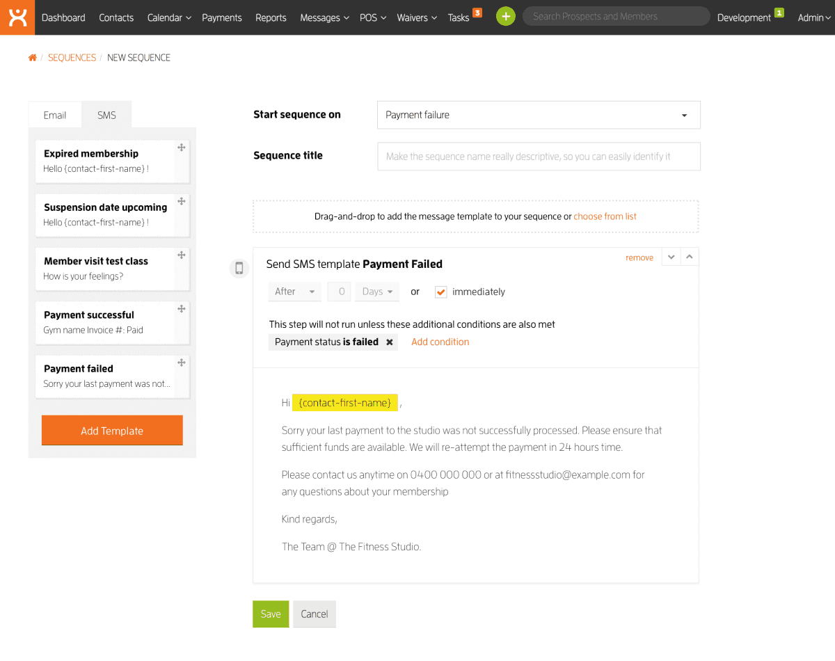 Clubworx — Sequences